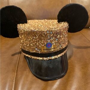 Disney Gold Sequin Conductor Hat with Black Ears